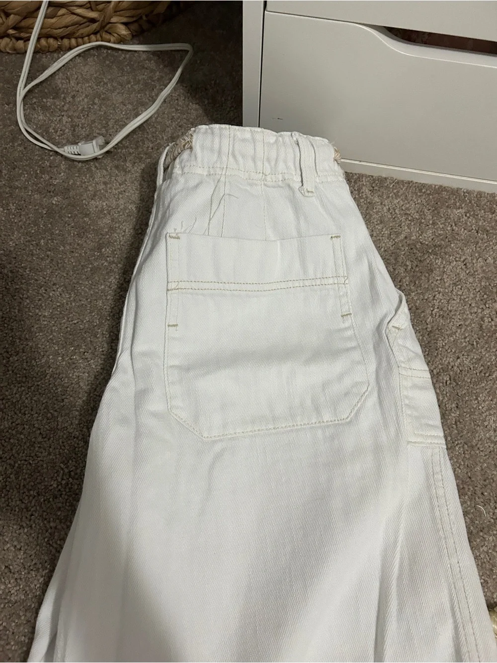 We The Free Wide-Leg Cargo Pants in White